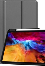 Nomfy Hoes Geschikt voor iPad Pro 2021 (11 inch) Hoes Tri-fold Tablet Hoesje Case Met Uitsparing Geschikt voor Apple Pencil - Hoesje Geschikt voor iPad Pro 11 inch (2021) Hoesje Hardcover Bookcase - Grijs