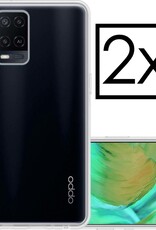 NoXx Hoes Geschikt voor OPPO A54 Hoesje Cover Siliconen Back Case Hoes - Transparant - 2x
