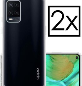 NoXx NoXx 2 PACK - Oppo A54 4G hoesje siliconen - Transparant