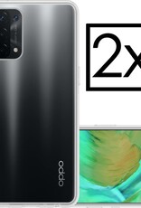 NoXx Hoes Geschikt voor OPPO A54 5G Hoesje Cover Siliconen Back Case Hoes - Transparant - 2x