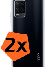 Nomfy Hoesje Geschikt voor OPPO A54 Hoesje Siliconen Cover Case - Hoes Geschikt voor OPPO A54 Hoes Back Case - 2-PACK - Transparant