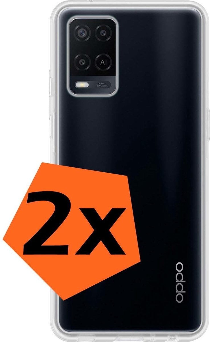 Nomfy Hoesje Geschikt voor OPPO A54 Hoesje Siliconen Cover Case - Hoes Geschikt voor OPPO A54 Hoes Back Case - 2-PACK - Transparant