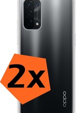 Nomfy Hoesje Geschikt voor OPPO A54 5G Hoesje Siliconen Cover Case - Hoes Geschikt voor OPPO A54 5G Hoes Back Case - 2-PACK - Transparant