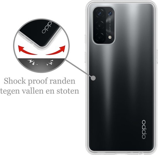 Nomfy Hoesje Geschikt voor OPPO A54 5G Hoesje Siliconen Cover Case - Hoes Geschikt voor OPPO A54 5G Hoes Back Case - 2-PACK - Transparant