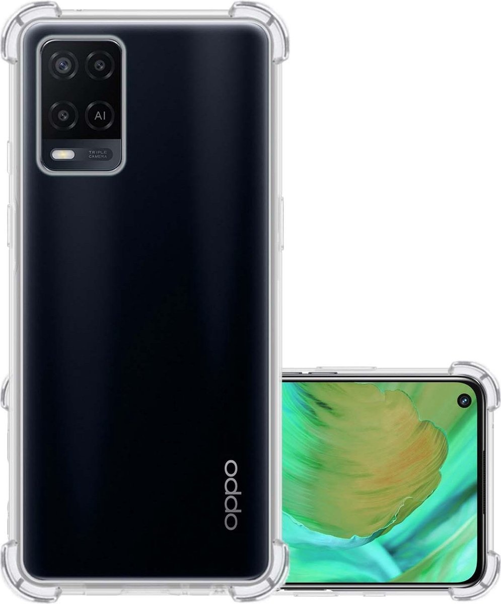 NoXx Hoes Geschikt voor OPPO A54 Hoesje Siliconen Cover Shock Proof Back Case Shockproof Hoes - Transparant