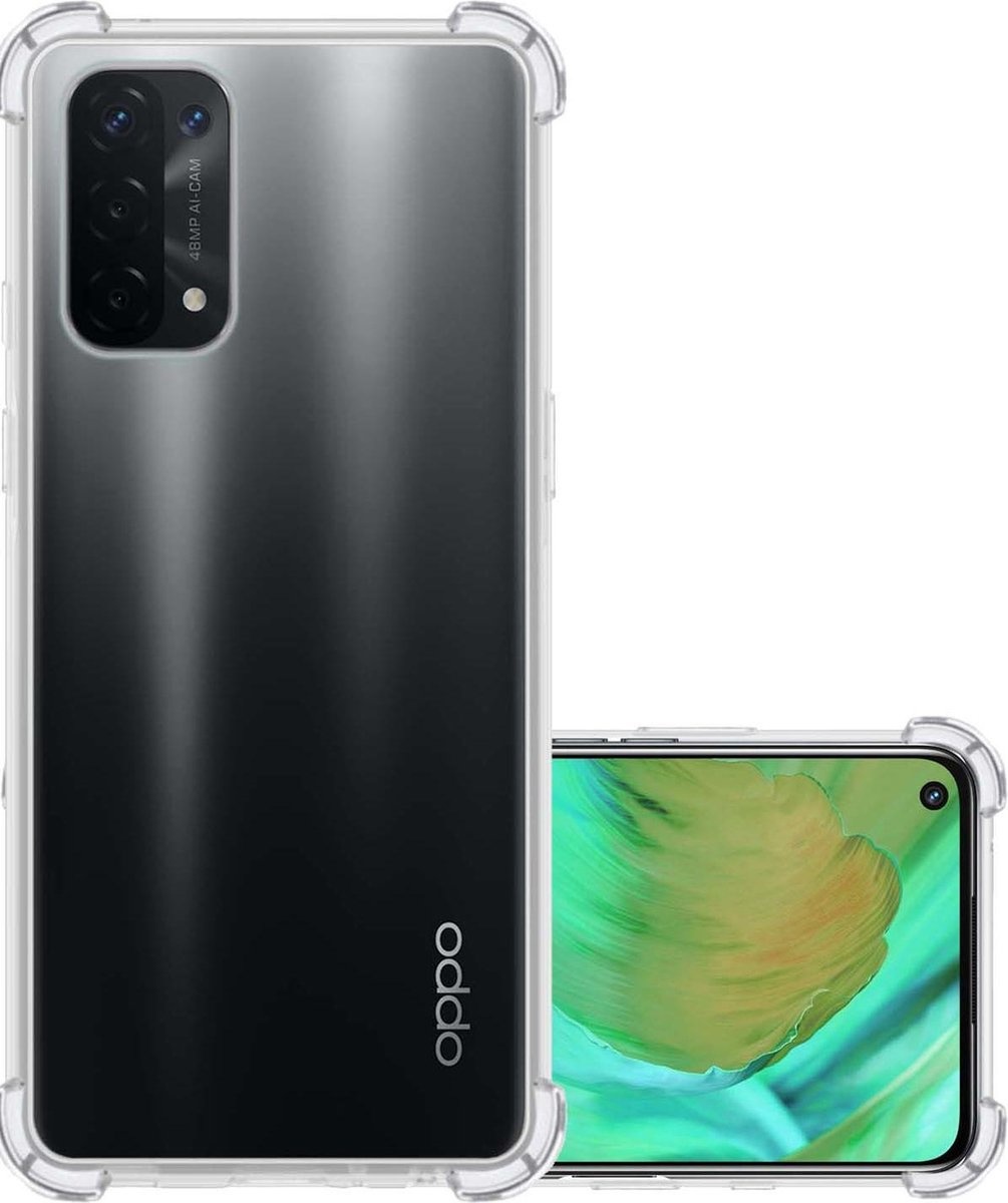 NoXx Hoes Geschikt voor OPPO A54 5G Hoesje Siliconen Cover Shock Proof Back Case Shockproof Hoes - Transparant