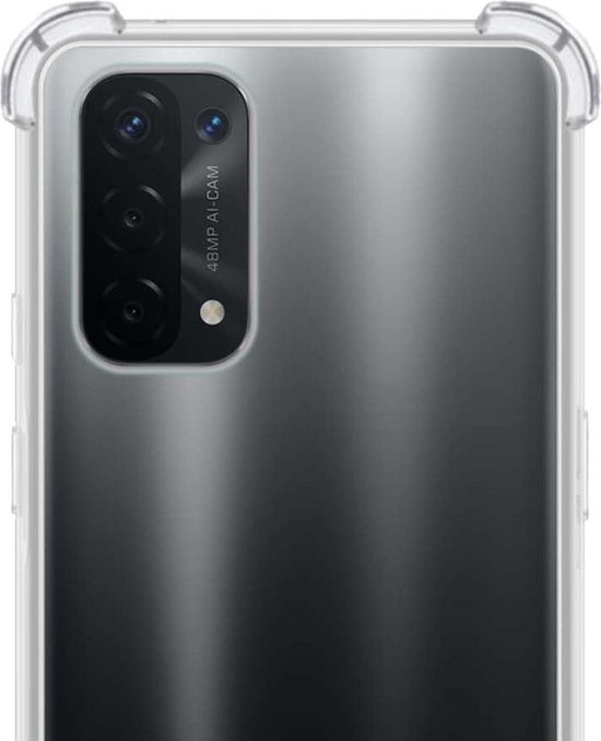 NoXx Hoes Geschikt voor OPPO A54 5G Hoesje Siliconen Cover Shock Proof Back Case Shockproof Hoes - Transparant