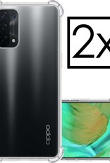 NoXx Hoes Geschikt voor OPPO A54 5G Hoesje Siliconen Cover Shock Proof Back Case Shockproof Hoes - Transparant - 2x