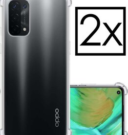 NoXx NoXx 2 PACK - Oppo A54 5G hoesje siliconen shockproof - Transparant