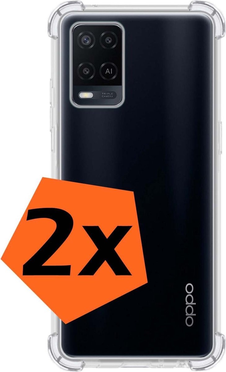 Nomfy Hoesje Geschikt voor OPPO A54 Hoesje Shock Proof Cover Case Shockproof - Hoes Geschikt voor OPPO A54 Hoes Siliconen Back Case - Transparant - 2 PACK