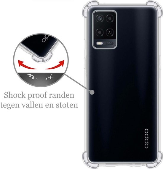 Nomfy Hoesje Geschikt voor OPPO A54 Hoesje Shock Proof Cover Case Shockproof - Hoes Geschikt voor OPPO A54 Hoes Siliconen Back Case - Transparant - 2 PACK