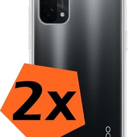 Nomfy Nomfy 2 PACK - Oppo A54 5G hoesje siliconen shockproof - Transparant