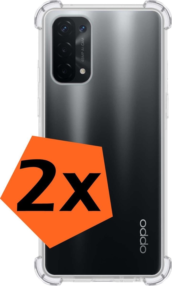 Nomfy Hoesje Geschikt voor OPPO A54 5G Hoesje Shock Proof Cover Case Shockproof - Hoes Geschikt voor OPPO A54 5G Hoes Siliconen Back Case - Transparant - 2 PACK