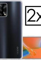 NoXx Hoes Geschikt voor OPPO A74 4G Hoesje Cover Siliconen Back Case Hoes - Transparant - 2x