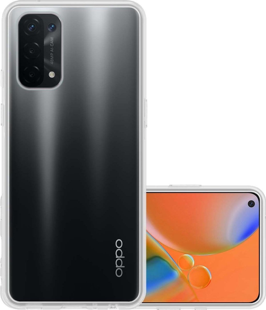 NoXx Hoes Geschikt voor OPPO A74 5G Hoesje Cover Siliconen Back Case Hoes - Transparant