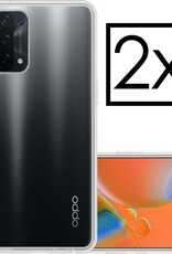 NoXx Hoes Geschikt voor OPPO A74 5G Hoesje Cover Siliconen Back Case Hoes - Transparant - 2x