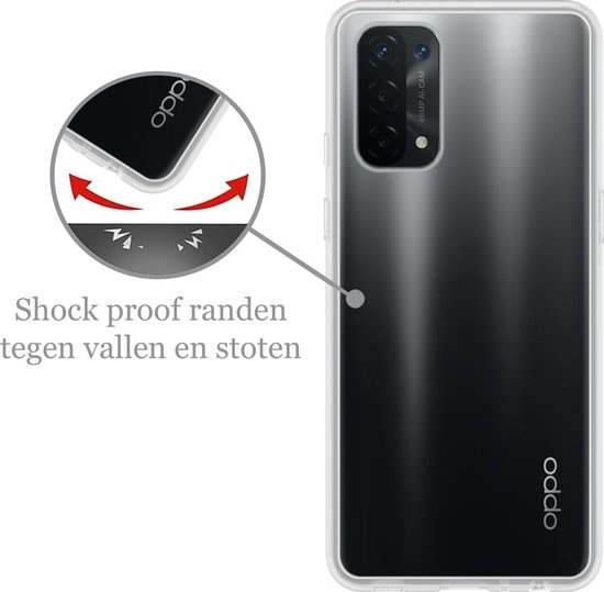 Nomfy Hoesje Geschikt voor OPPO A74 5G Hoesje Siliconen Cover Case - Hoes Geschikt voor OPPO A74 5G Hoes Back Case - Transparant