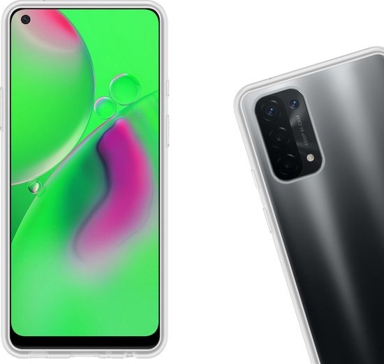 Nomfy Hoesje Geschikt voor OPPO A74 5G Hoesje Siliconen Cover Case - Hoes Geschikt voor OPPO A74 5G Hoes Back Case - Transparant