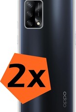 Nomfy Hoesje Geschikt voor OPPO A74 5G Hoesje Siliconen Cover Case - Hoes Geschikt voor OPPO A74 5G Hoes Back Case - 2-PACK - Transparant