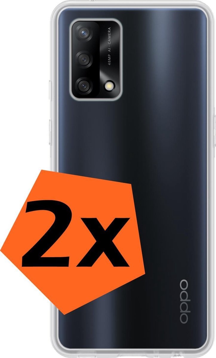 Nomfy Hoesje Geschikt voor OPPO A74 5G Hoesje Siliconen Cover Case - Hoes Geschikt voor OPPO A74 5G Hoes Back Case - 2-PACK - Transparant