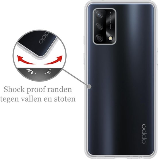 Nomfy Hoesje Geschikt voor OPPO A74 5G Hoesje Siliconen Cover Case - Hoes Geschikt voor OPPO A74 5G Hoes Back Case - 2-PACK - Transparant