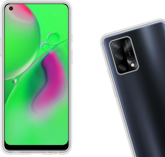 Nomfy Hoesje Geschikt voor OPPO A74 5G Hoesje Siliconen Cover Case - Hoes Geschikt voor OPPO A74 5G Hoes Back Case - 2-PACK - Transparant