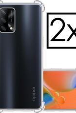 NoXx Hoes Geschikt voor OPPO A74 4G Hoesje Siliconen Cover Shock Proof Back Case Shockproof Hoes - Transparant - 2x