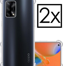 NoXx NoXx 2 PACK - Oppo A74 4G hoesje siliconen shockproof - Transparant