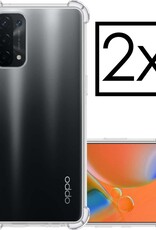 NoXx Hoes Geschikt voor OPPO A74 5G Hoesje Siliconen Cover Shock Proof Back Case Shockproof Hoes - Transparant - 2x