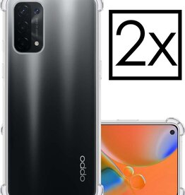 NoXx NoXx 2 PACK - Oppo A74 5G hoesje siliconen shockproof - Transparant