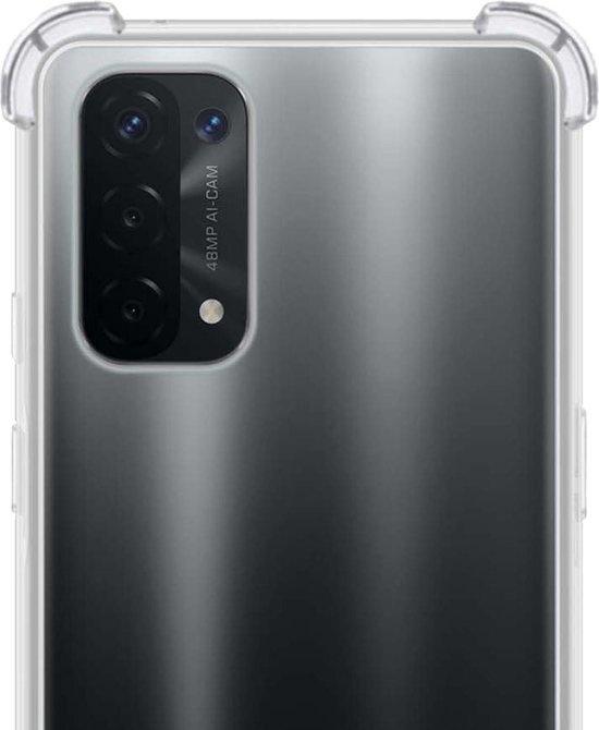NoXx Hoes Geschikt voor OPPO A74 5G Hoesje Siliconen Cover Shock Proof Back Case Shockproof Hoes - Transparant - 2x