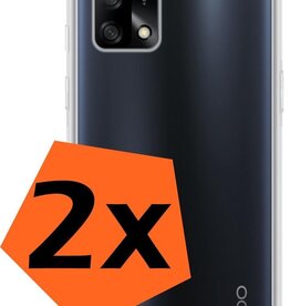 Nomfy Nomfy 2 PACK - Oppo A74 4G hoesje siliconen shockproof - Transparant