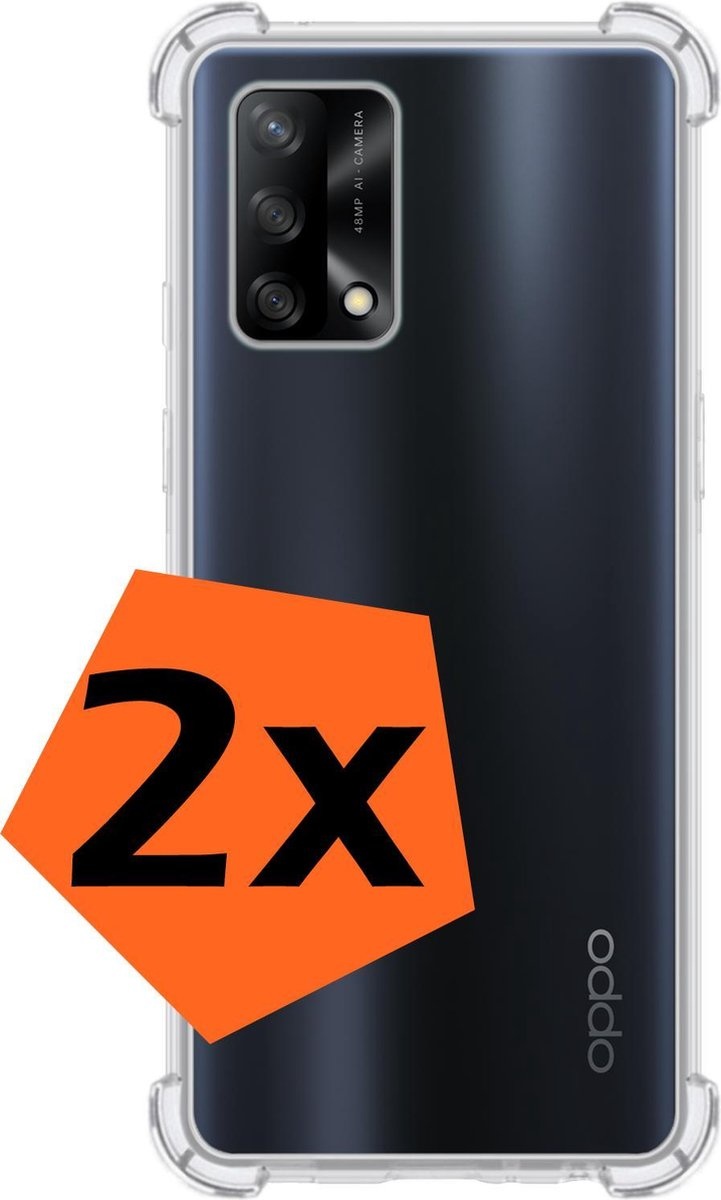Nomfy Hoesje Geschikt voor OPPO A74 4G Hoesje Shock Proof Cover Case Shockproof - Hoes Geschikt voor OPPO A74 4G Hoes Siliconen Back Case - Transparant - 2 PACK