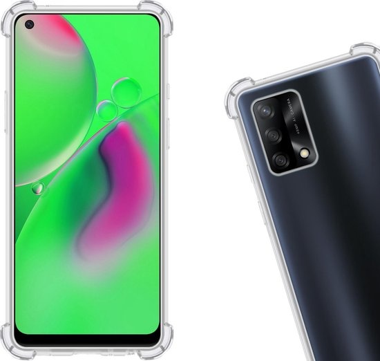 Nomfy Hoesje Geschikt voor OPPO A74 4G Hoesje Shock Proof Cover Case Shockproof - Hoes Geschikt voor OPPO A74 4G Hoes Siliconen Back Case - Transparant - 2 PACK