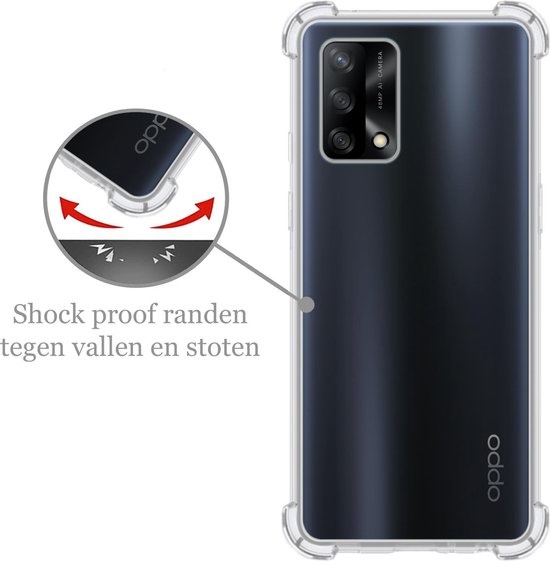 Nomfy Hoesje Geschikt voor OPPO A74 4G Hoesje Shock Proof Cover Case Shockproof - Hoes Geschikt voor OPPO A74 4G Hoes Siliconen Back Case - Transparant - 2 PACK