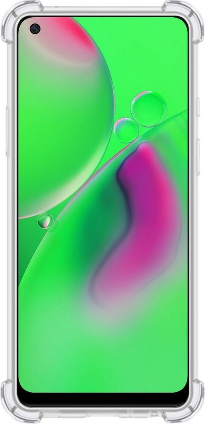 Nomfy Hoesje Geschikt voor OPPO A74 4G Hoesje Shock Proof Cover Case Shockproof - Hoes Geschikt voor OPPO A74 4G Hoes Siliconen Back Case - Transparant - 2 PACK