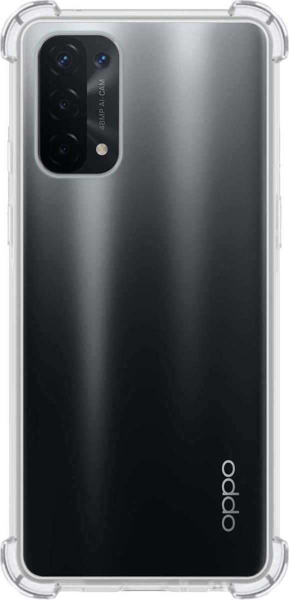 Nomfy Hoesje Geschikt voor OPPO A74 5G Hoesje Shock Proof Cover Case Shockproof - Hoes Geschikt voor OPPO A74 5G Hoes Siliconen Back Case - Transparant