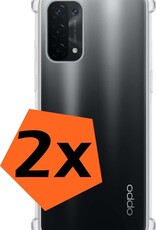 Nomfy Hoesje Geschikt voor OPPO A74 5G Hoesje Shock Proof Cover Case Shockproof - Hoes Geschikt voor OPPO A74 5G Hoes Siliconen Back Case - Transparant - 2 PACK