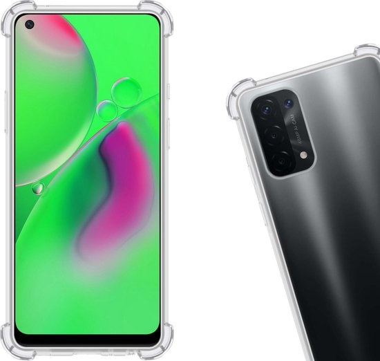 Nomfy Hoesje Geschikt voor OPPO A74 5G Hoesje Shock Proof Cover Case Shockproof - Hoes Geschikt voor OPPO A74 5G Hoes Siliconen Back Case - Transparant - 2 PACK