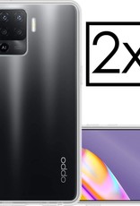 NoXx Hoes Geschikt voor OPPO A94 Hoesje Cover Siliconen Back Case Hoes - Transparant - 2x