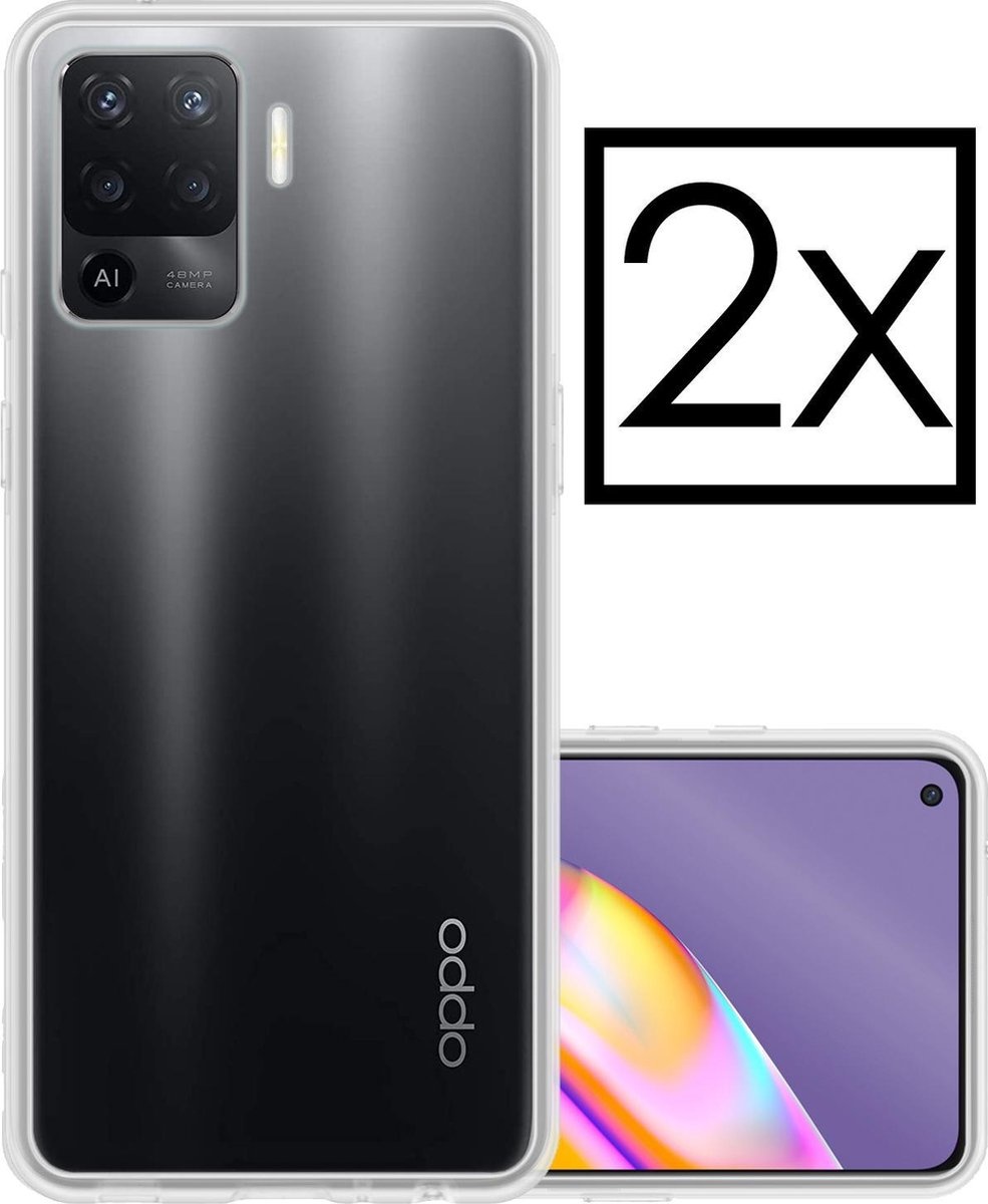 NoXx Hoes Geschikt voor OPPO A94 Hoesje Cover Siliconen Back Case Hoes - Transparant - 2x