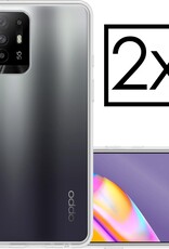NoXx Hoes Geschikt voor OPPO A94 5G Hoesje Cover Siliconen Back Case Hoes - Transparant - 2x
