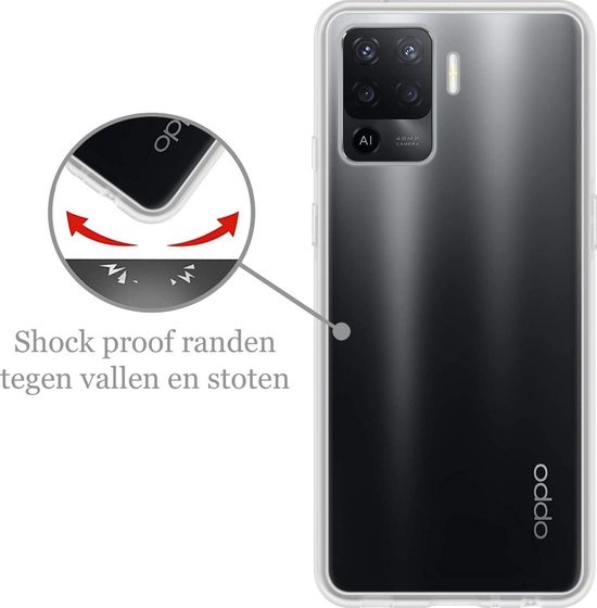 Nomfy Hoesje Geschikt voor OPPO A94 Hoesje Siliconen Cover Case - Hoes Geschikt voor OPPO A94 Hoes Back Case - 2-PACK - Transparant