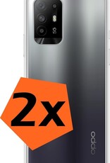 Nomfy Hoesje Geschikt voor OPPO A94 5G Hoesje Siliconen Cover Case - Hoes Geschikt voor OPPO A94 5G Hoes Back Case - 2-PACK - Transparant