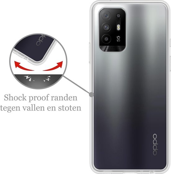 Nomfy Hoesje Geschikt voor OPPO A94 5G Hoesje Siliconen Cover Case - Hoes Geschikt voor OPPO A94 5G Hoes Back Case - 2-PACK - Transparant