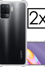 NoXx Hoes Geschikt voor OPPO A94 Hoesje Siliconen Cover Shock Proof Back Case Shockproof Hoes - Transparant - 2x