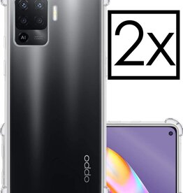 NoXx NoXx 2 PACK - Oppo A94 4G hoesje siliconen shockproof - Transparant