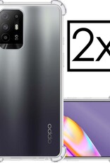 NoXx Hoes Geschikt voor OPPO A94 5G Hoesje Siliconen Cover Shock Proof Back Case Shockproof Hoes - Transparant - 2x