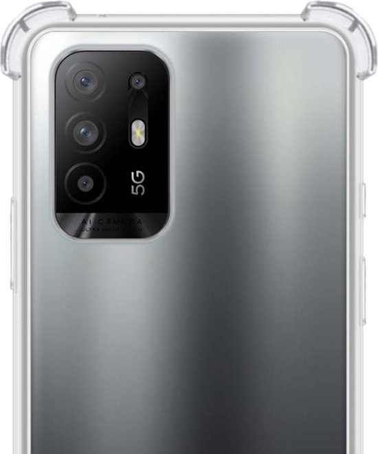 NoXx Hoes Geschikt voor OPPO A94 5G Hoesje Siliconen Cover Shock Proof Back Case Shockproof Hoes - Transparant - 2x