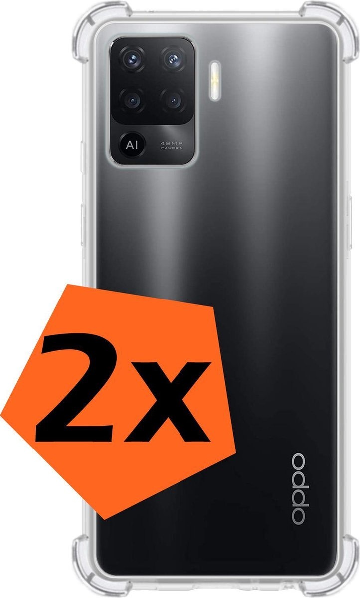 Nomfy Hoesje Geschikt voor OPPO A94 Hoesje Shock Proof Cover Case Shockproof - Hoes Geschikt voor OPPO A94 Hoes Siliconen Back Case - Transparant - 2 PACK
